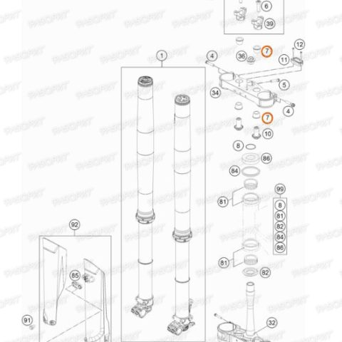 Втулка резиновая крепления руля KTM SX/SXF/125-450/16->