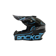 Шлем кроссовый ROCKOT RM-216 Wave (M) (черный/синий глянцевый)