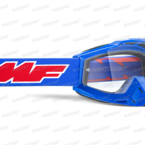 Маска кросс FMF Powerbomb Rocket Blue - прозрачная линза