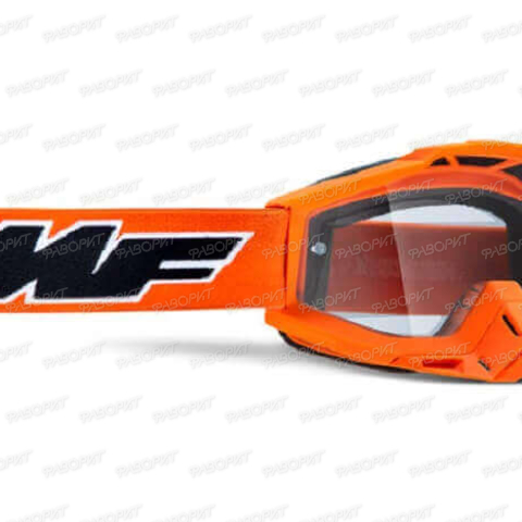 Маска кросс FMF Powerbomb Rocket Orange - прозрачная линза