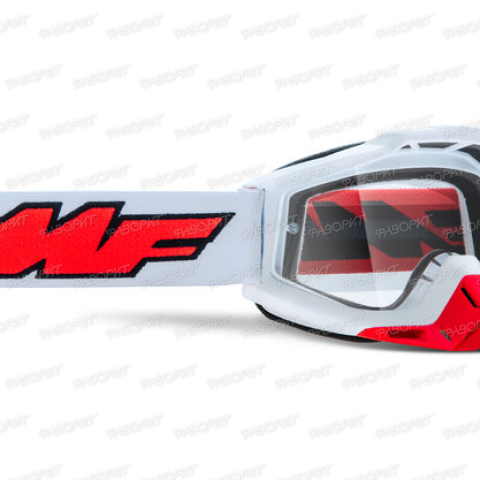Маска кросс FMF Powerbomb Rocket White - прозрачная линза
