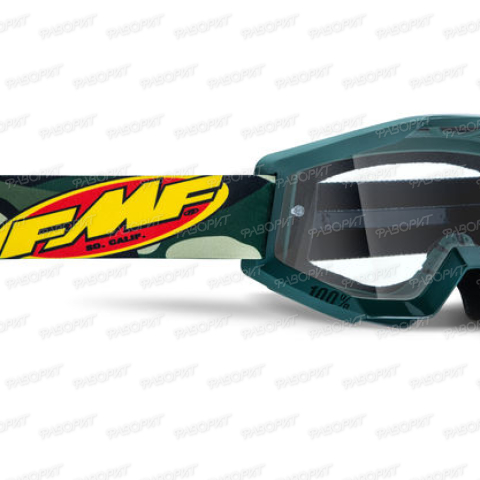 Маска кросс FMF Powercore Assault Camo - прозрачная линза