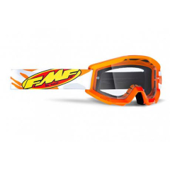 Маска кросс FMF Powercore Assault Grey - прозрачная линза