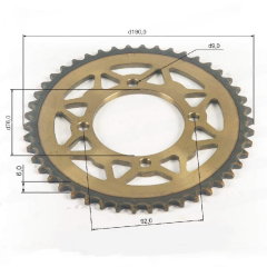 Венец, звезда ведомая (420-46) сталь, закаленные зубья PIT BIKE 125-190 4х92х76
