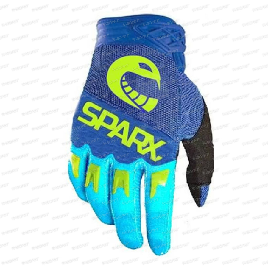 Мотоперчатки текстильные Sparx FX02 Kid, сине-желтый, S