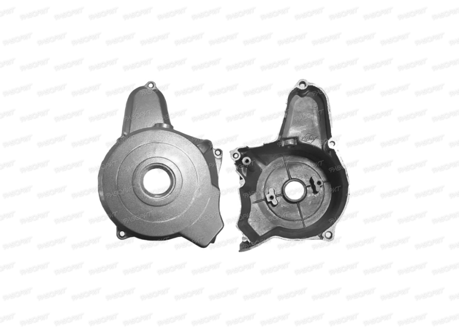 Крышка картера левая 1Р39 "Zodiak" Альфа зажигание 2 катушки (СЕРЕБРИСТАЯ)