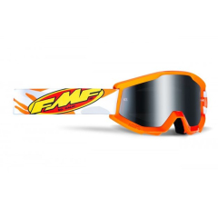 Маска кросс FMF Powercore Assault Grey - зеркальная серебряная линза