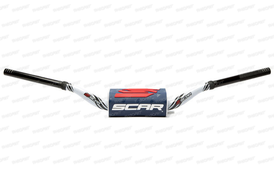 Руль Scar O2 ø28,6 (1 1/8") McGrath-Short Style KTM белый руль - синяя подушка