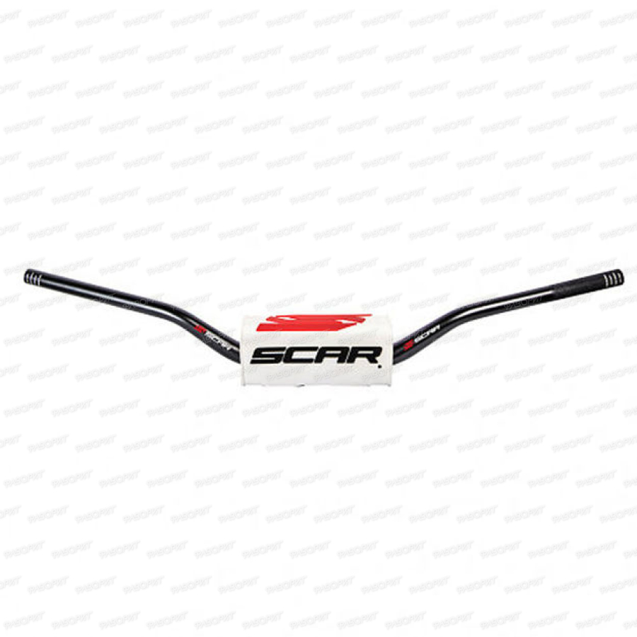 Руль Scar O2 ø28,6 (1 1/8") - 65/85 Low Mini Style - черный руль - белая подушка