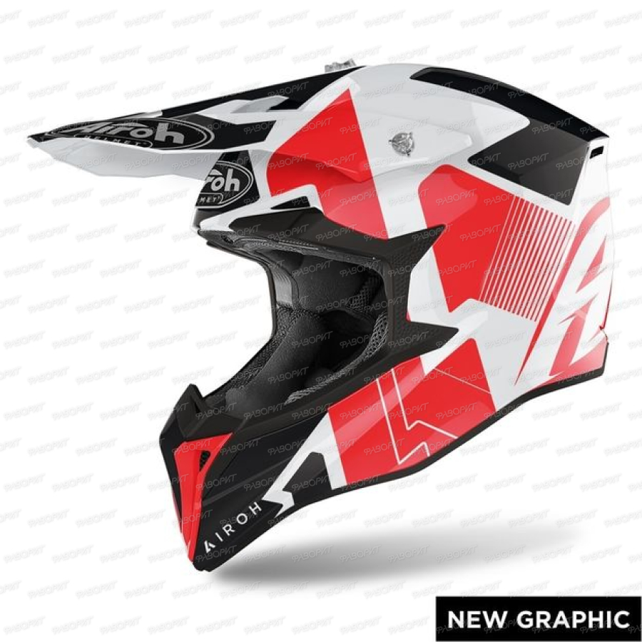 Внедорожный шлем Airoh Wraap Raze Red Gloss L
