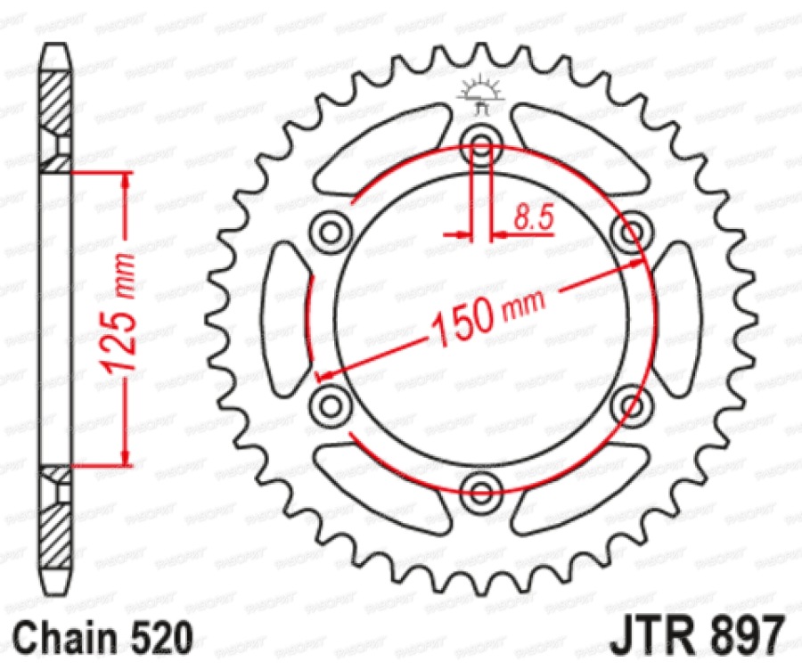 Звезда ведомая 520-49T JTR897SC