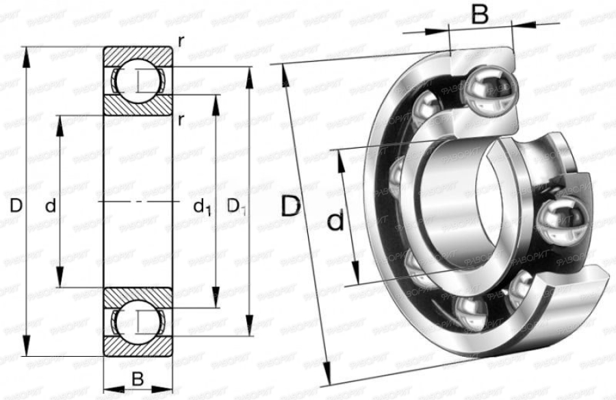 Подшипник 106 (30x55x13) (6006)