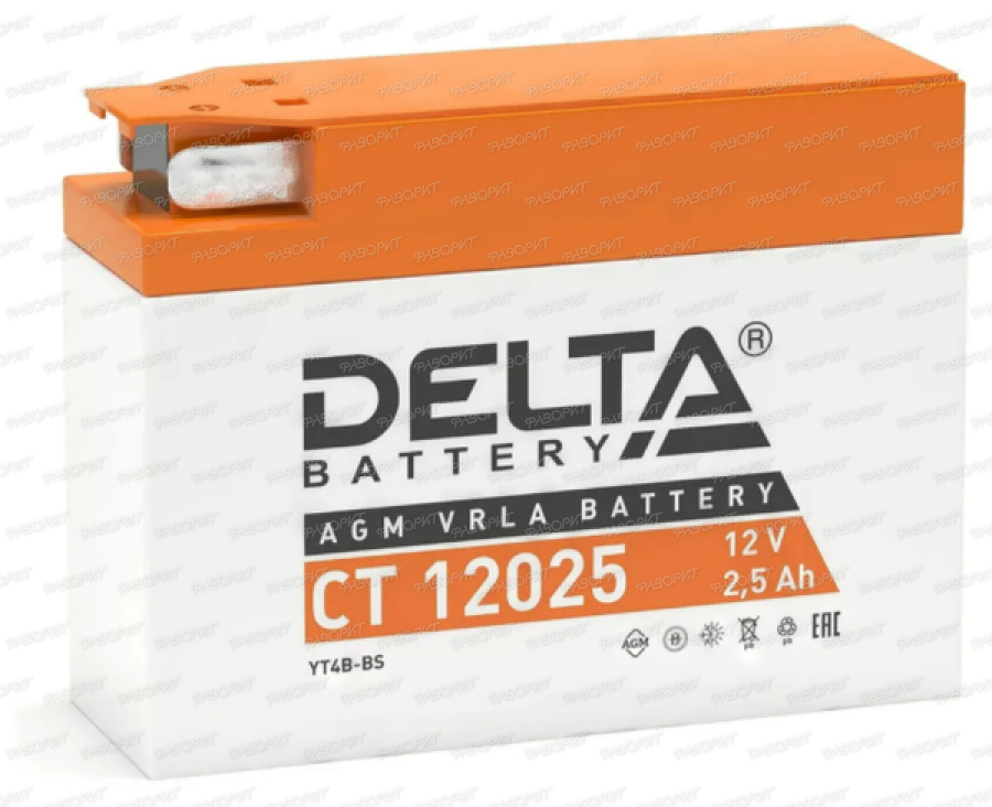 Аккумулятор DELTA CT 12025 2,5 Ач обратная полярность