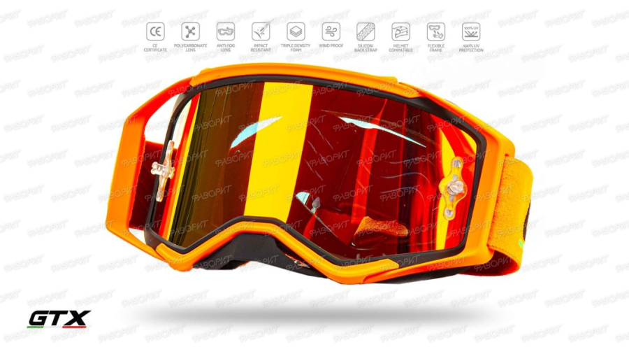 Очки Мотокросс GTX 5027 оранжевые