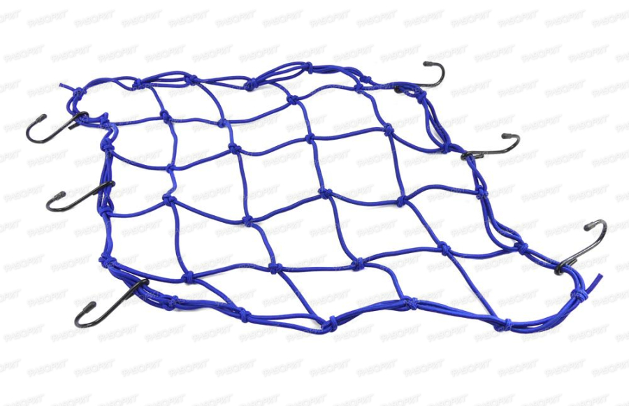 Сетка для крепления багажа синяя (4мм, 40х40см) мет.крючки