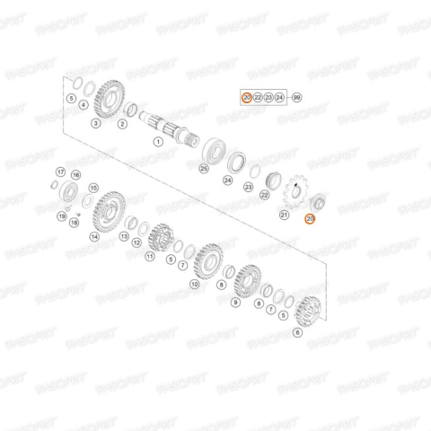 Болт крепления ведущей звезды + шайба KTM SX/EXC 125-530