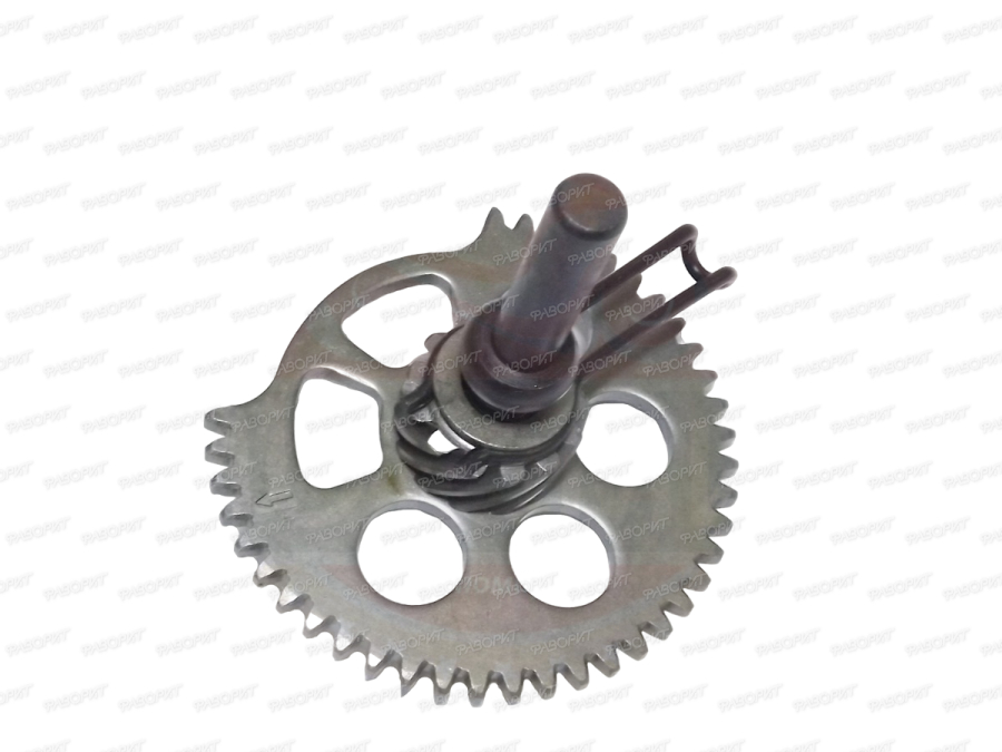 Шестерня кикстартера секторная промежуточная GY6-125/150 с осью и пружиной