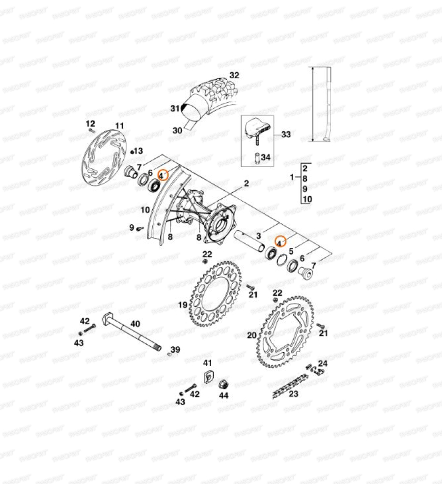 Подшипник заднего колеса (6005DDU2CG23S6NM) KTM SX85 SX/EXC/125-530/98->