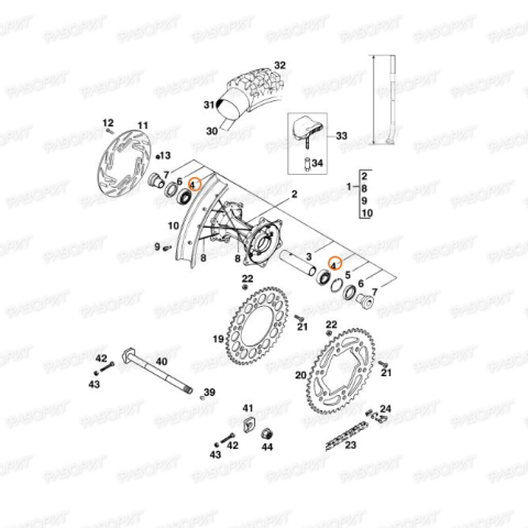 Подшипник заднего колеса (6005DDU2CG23S6NM) KTM SX85 SX/EXC/125-530/98->