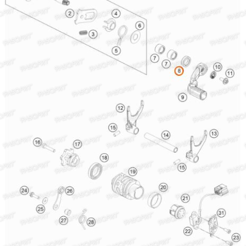Сальник вала лапки КПП (14X24x6) KTM SX85/06-> SX/EXC/125-530/01-> LC8/990/1190