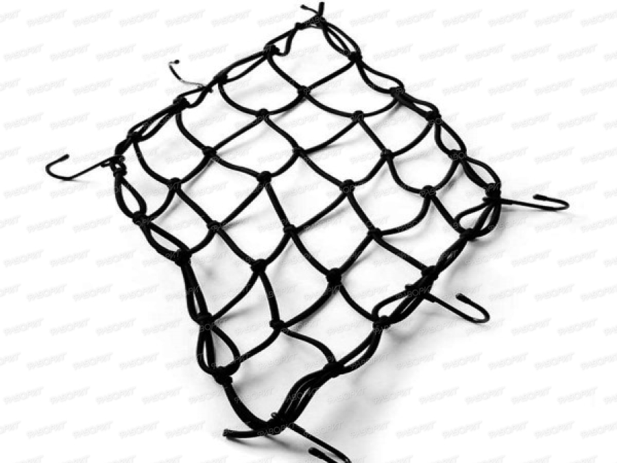 Сетка для крепления багажа черная (4мм, 30х30см) мет.крючки RSCN-001