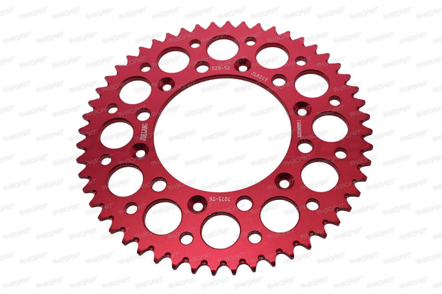 Звезда ведомая 520-52 ROCKOT R11/WR300/X300 (диагональ 6*150 мм, посадка 125мм, CNC, красная)