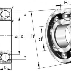Подшипник (12х28х8) 6001 открытый