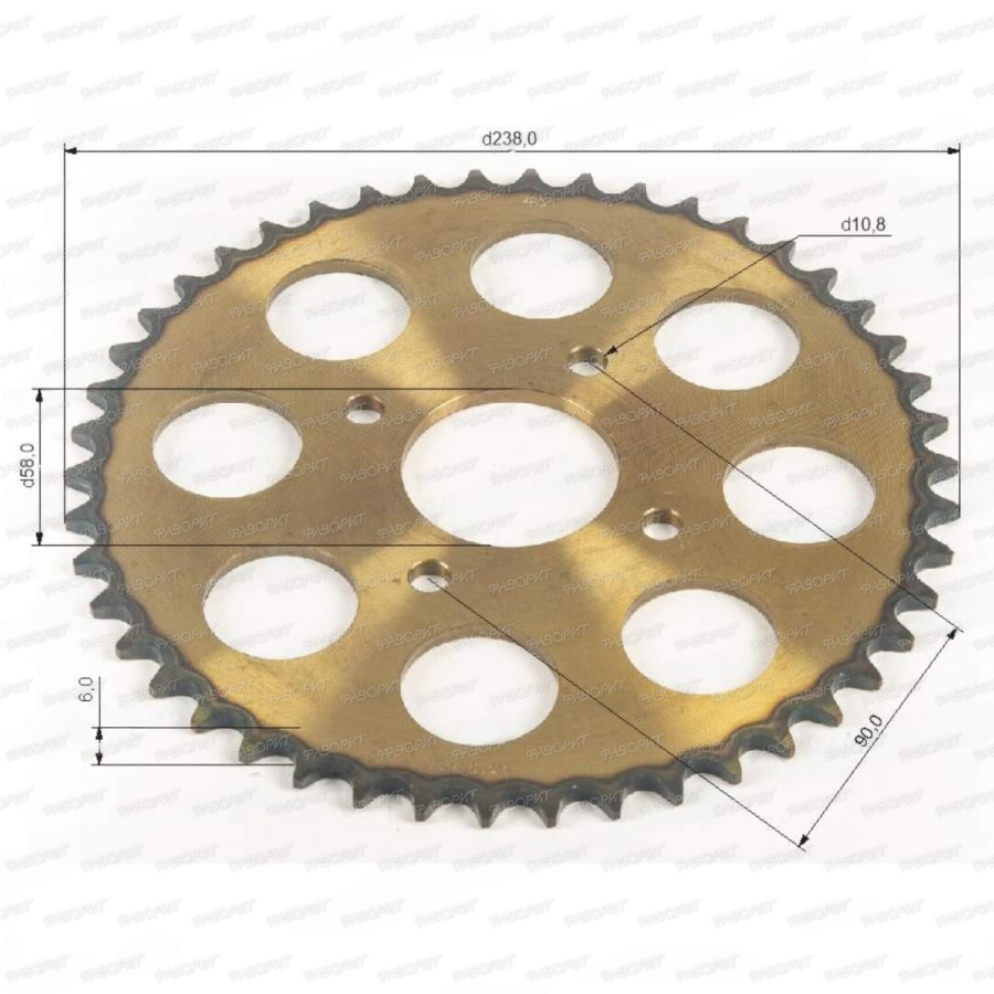 Венец, звезда ведомая (520-46) сталь, закаленные зубья CG/CB 4х90х58
