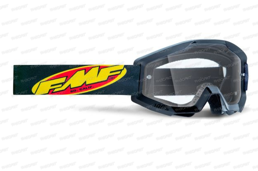 Маска кросс FMF Powercore Core Black - Clear Lens