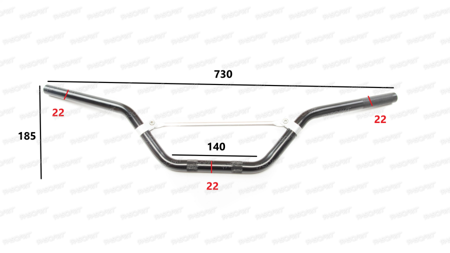 Руль 22мм #3 с перекладиной черный